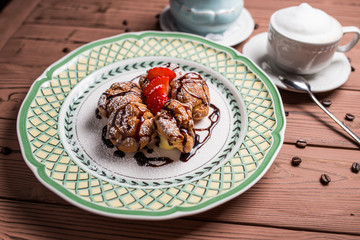 eclair with chocolate,