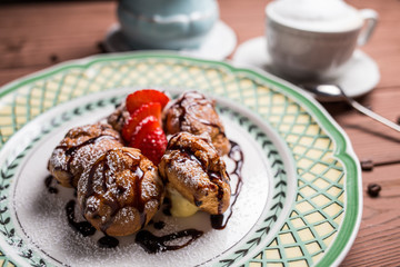 eclair with chocolate,