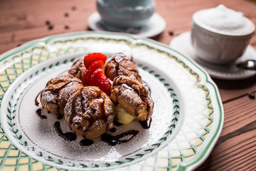 eclair with chocolate,