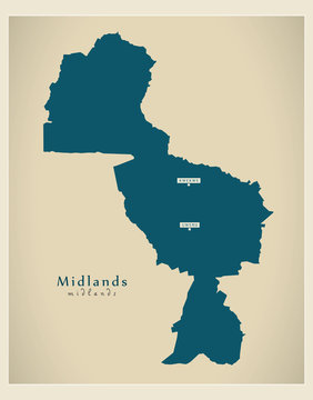 Modern Map - Midlands ZW