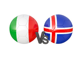 Obraz premium Italy / Iceland soccer game 3d illustration
