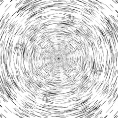 Abstract radial lines textured simple black and white vector background