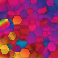 Abstract colorful hexagonal geometric background