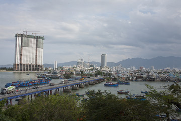 Vietnam, the Views of Nha Trang, the bridge on the river Kai