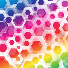 Abstract colorful hexagonal geometric background