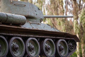 old rusty Russian tank