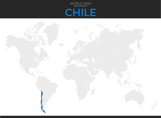 Fototapeta na wymiar Republic of Chile Location Map