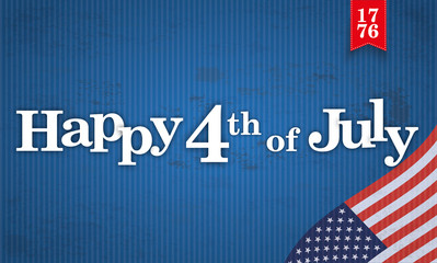 Header Vintage Happy 4 July USA Flag