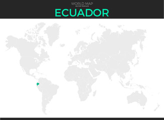 Fototapeta na wymiar Republic of Ecuador Location Map