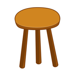 wooden chair isolated illustration