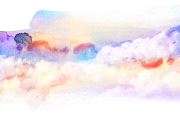 Fototapeta premium Watercolor illustration of cloud.