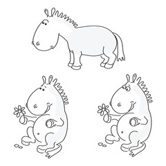 Cute cartoon horses.
