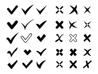 Check marks and crosses icons.