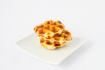 Candy sugar waffles isolated on a white background