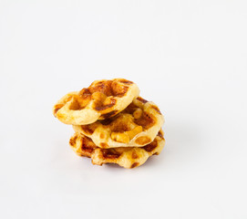 Candy sugar waffles isolated on a white background