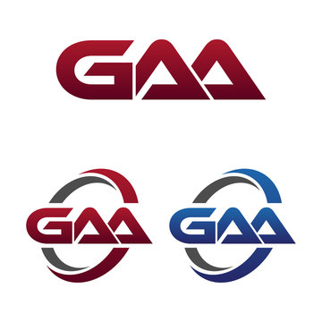 Modern 3 Letters Initial logo Vector Swoosh Red Blue gaa