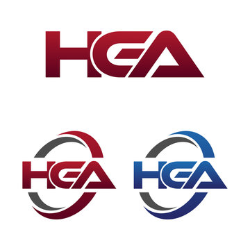 Modern 3 Letters Initial logo Vector Swoosh Red Blue hga