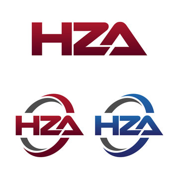 Modern 3 Letters Initial logo Vector Swoosh Red Blue hza