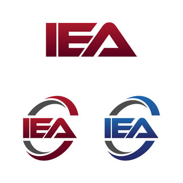 Modern 3 Letters Initial logo Vector Swoosh Red Blue iea