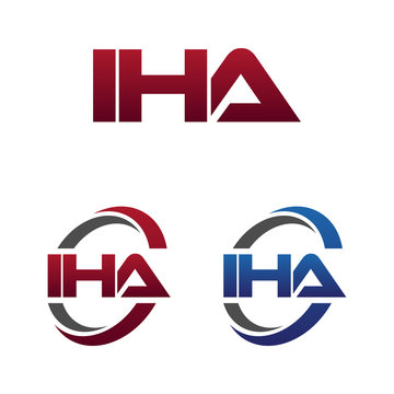 Modern 3 Letters Initial logo Vector Swoosh Red Blue iha