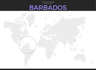 Fototapeta na wymiar Barbados Location Map