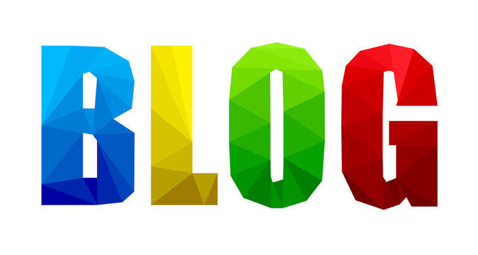 Multicoloured Vector Polygon Letters spelling out BLOG