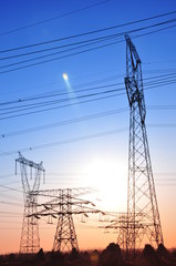 High voltage electric tower line