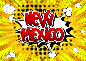 New Mexico - Comic book style word.