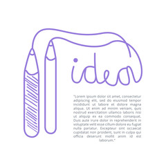 Two Pencils And Template Text