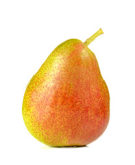 Red pears on white background.