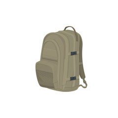 Beige Backpack Isolated on White, a Luggage Bag for Traveling, Travel Bag, Vector Illustration