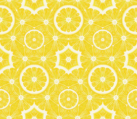 Seamless pattern from lemons. Vector background.