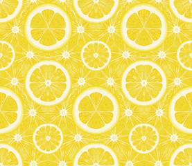Seamless pattern from lemons. Vector background.