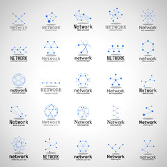 Network Icons Set - Isolated On Gray Background - Vector Illustration, Graphic Design. For Web, Websites,Apps, Print, Presentation Templates, Mobile Applications And Promotional Materials