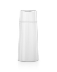 White plastic  bottle, on white background