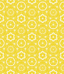 Seamless kaleidoscope  pattern from lemons