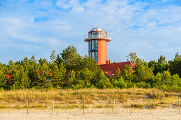 Lighthouse tower on Debki beach, Baltic Sea, Poland