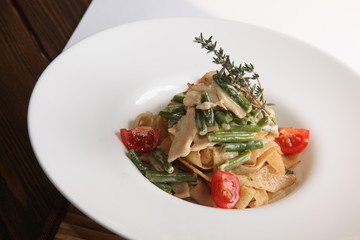 pancakes with green beans Italian-style