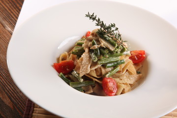 pancakes with green beans Italian-style