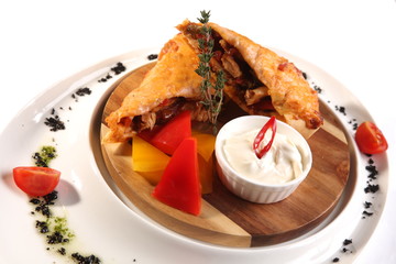 roll out the onion and meat