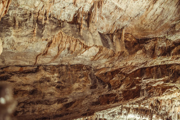 rock formations, stalactites and stalagmites in a cave