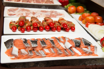 food  corner for customers selection prepare