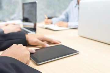 Business, businesswoman using  tablet working in office