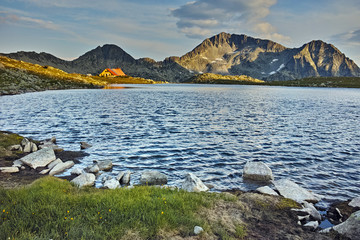 Sunset at Kamenitsa Peak And Tevno lake, Pirin Mountain, Bulgaria