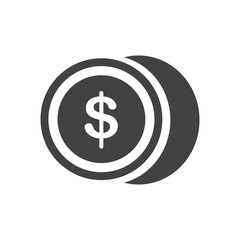Coin Flat icon and Logo design