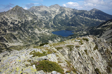 Fototapeta na wymiar Amazing landscape of Popovo lake and Polezhan peak, view form Dzhano peak, Pirin Mountain, Bulgaria
