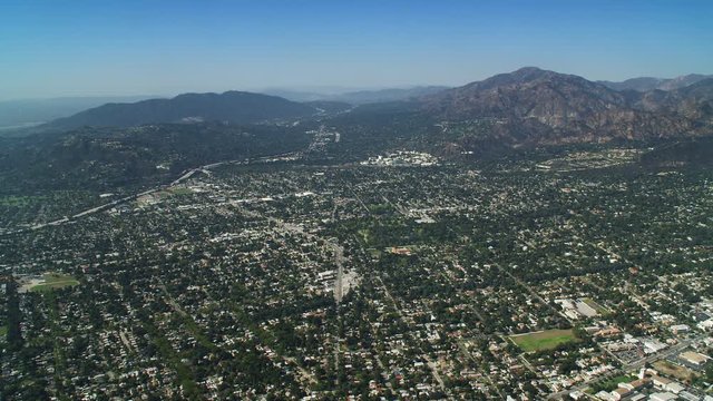 Flying over California's San Fernando Valley toward Mt. Wilson. Shot in October 2010.