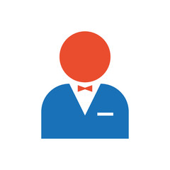 man avatar Flat icon and Logo  blue, orange