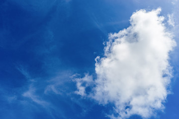 Naklejka na ściany i meble Background, blue sky background with tiny clouds