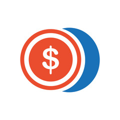 Coin Flat icon and Logo design